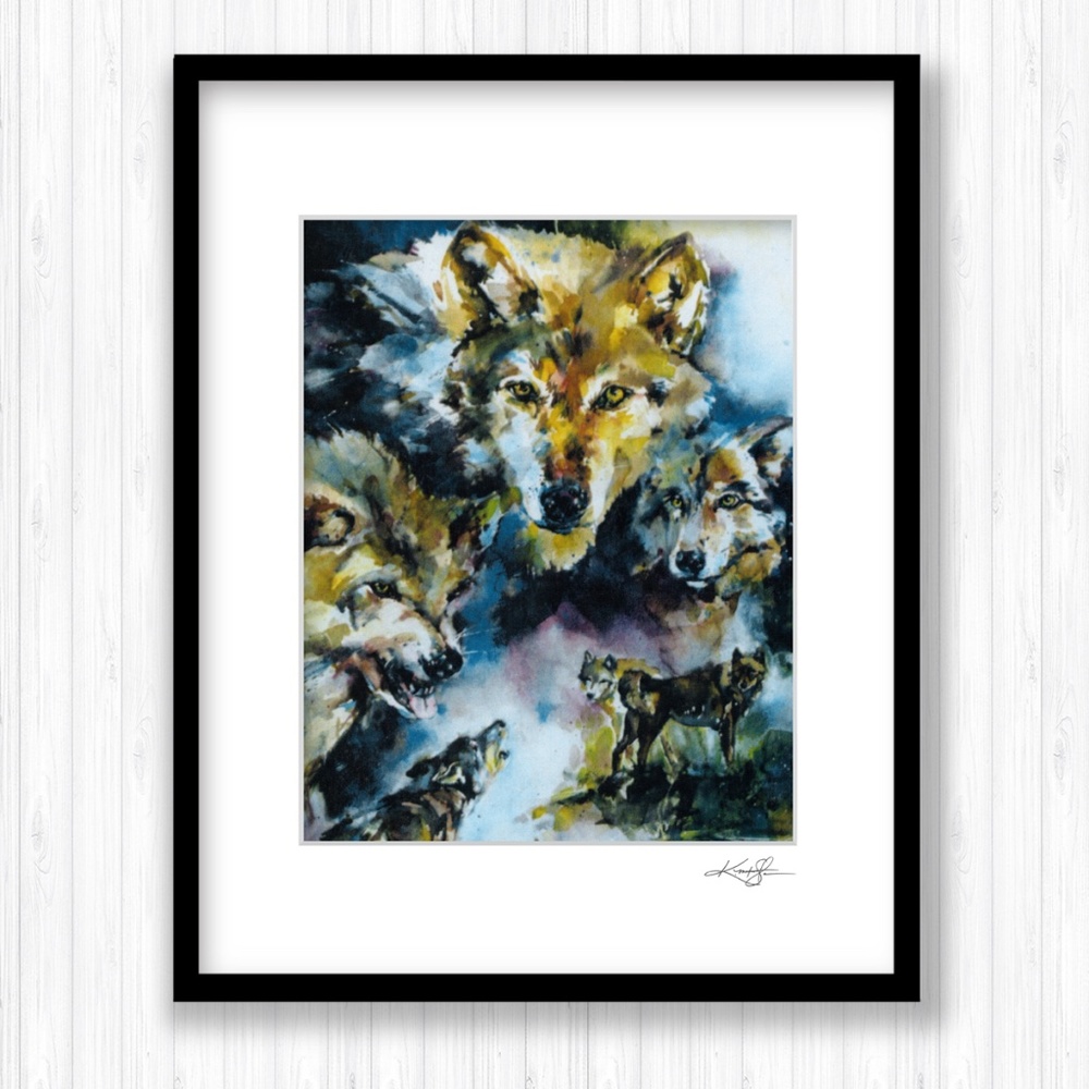 Wolf Art print  In 11 x 14 Mat